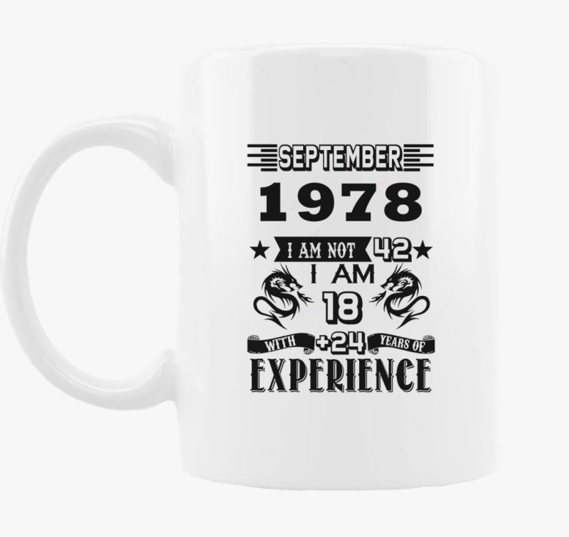 Születésnapos bögre választható évszámmal,hónappal