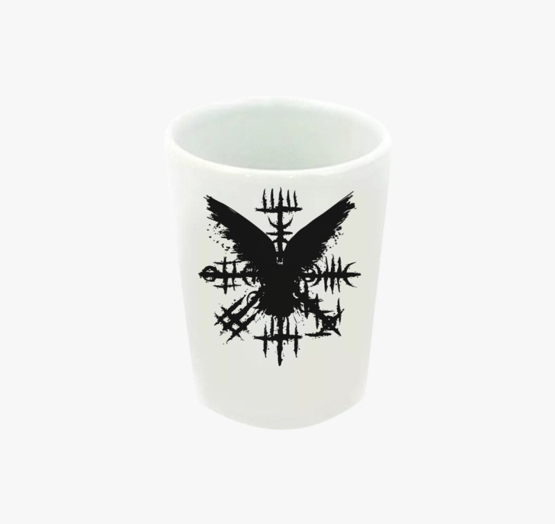 Black Grunge Raven Viking Symbol feles pohár
