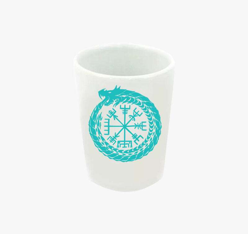 Vegvisir védő rúna feles pohár