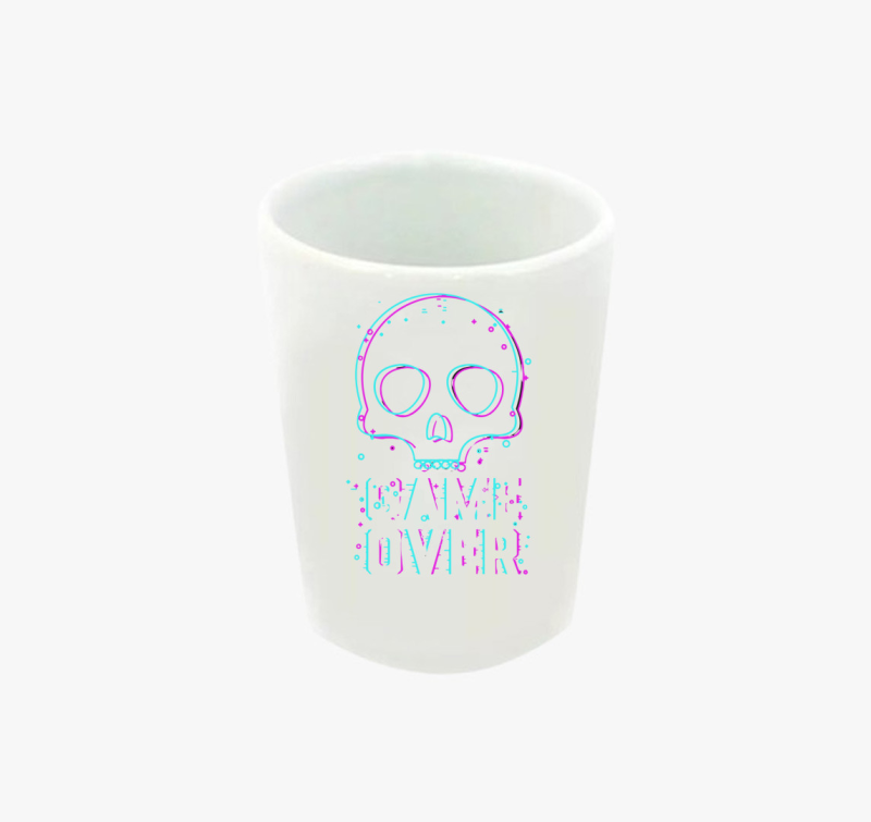 Szines koponyás game over feles pohár