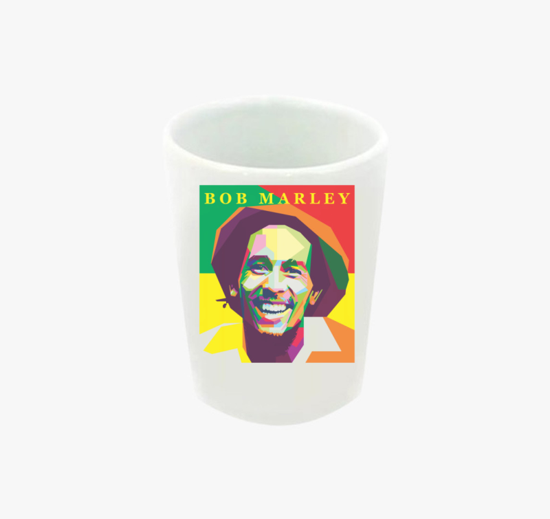 Bob Marley színes portré feles pohár