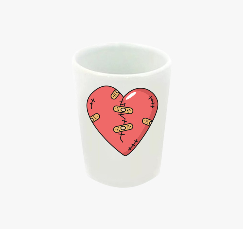 Meggyógyult szív  feles pohár