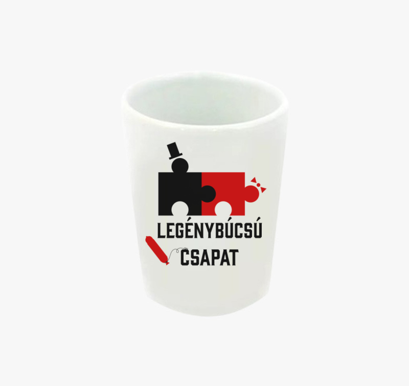 Legénybúcsú csapat vicces puzzle feles pohár