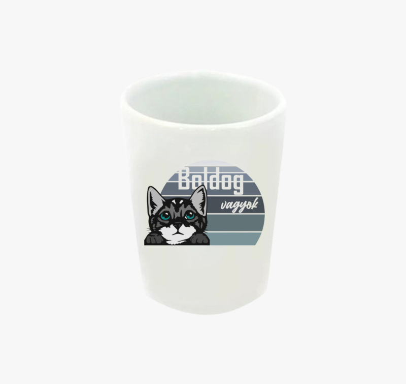 Macska mintás feles pohár