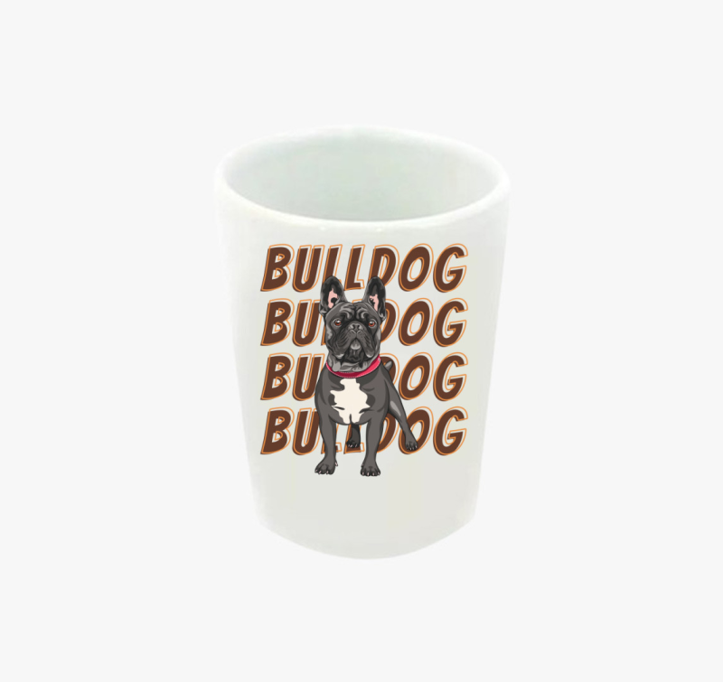 Francia bulldog mintás feles pohár