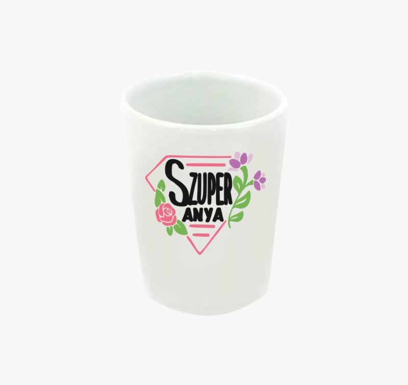Szuper Anya Virágos feles pohár