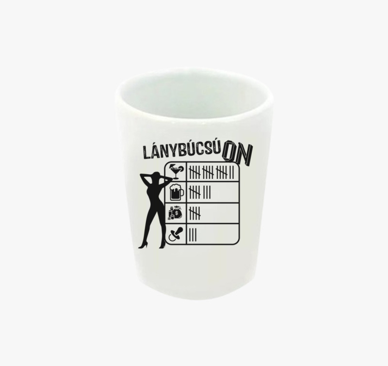 Lánybúcsú ON táblás feles pohár