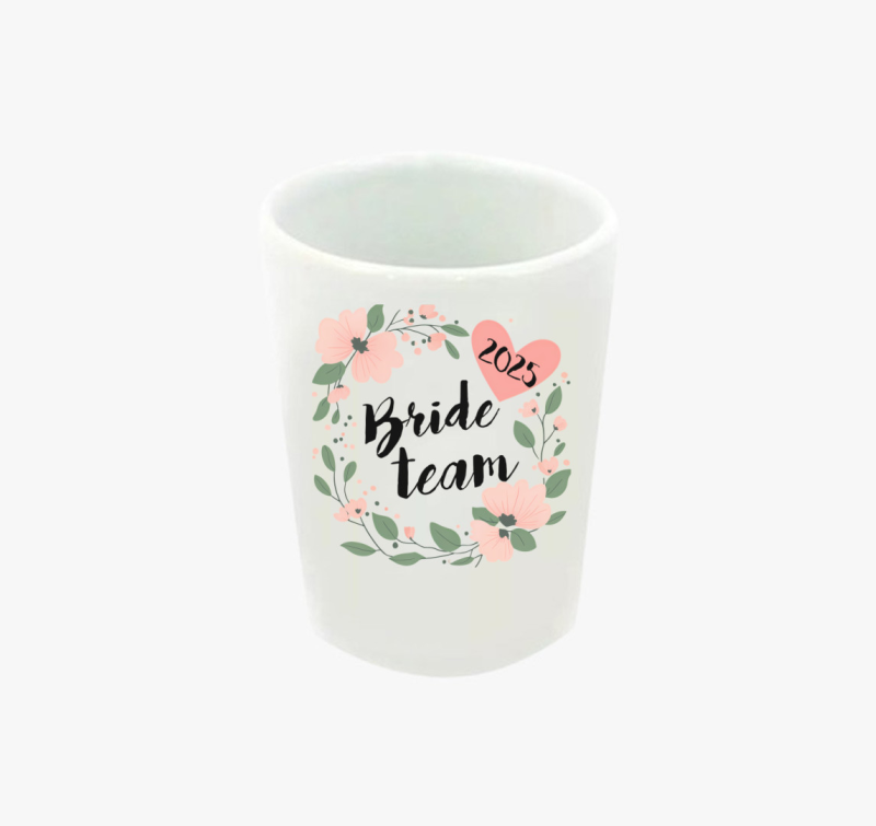 Bride team virágos feles pohár