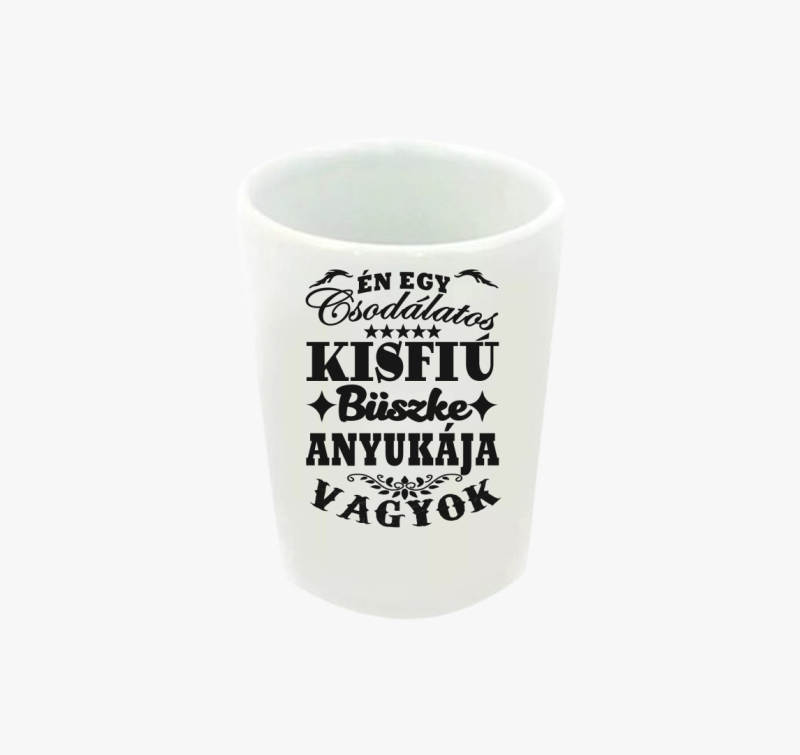 Csodálatos kisfiú büszke anyukája feles pohár