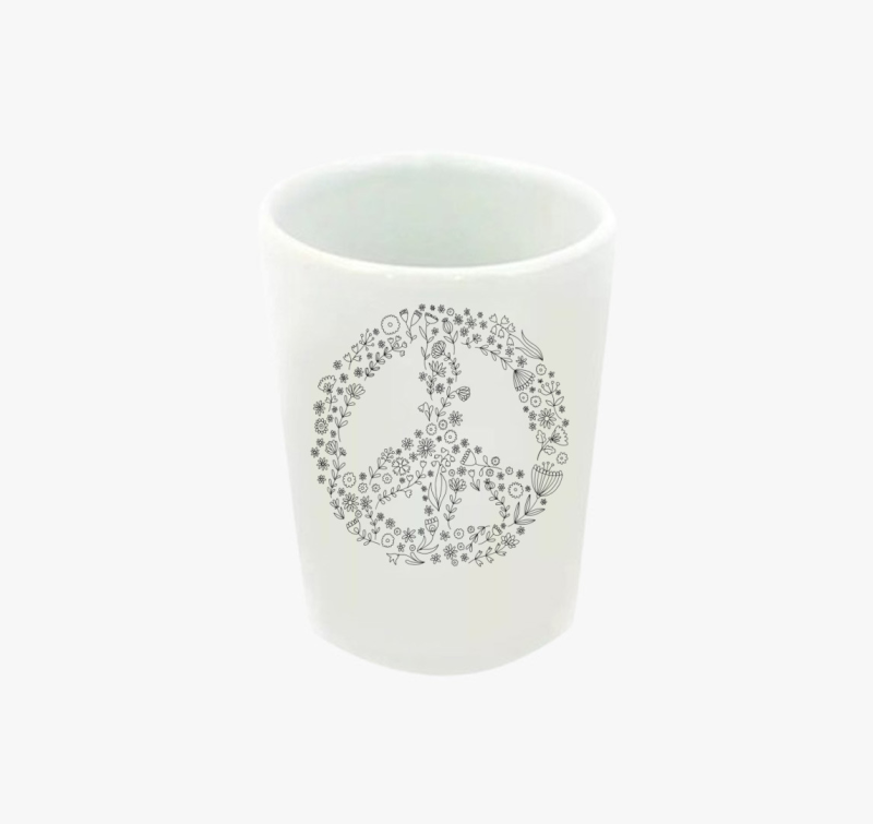 Békejel virágokból - színezhető feles pohár