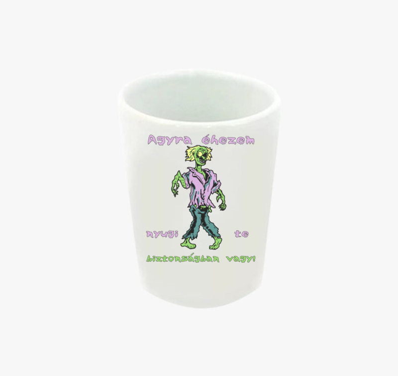 Agyra éhes zombi halloweeni feles pohár