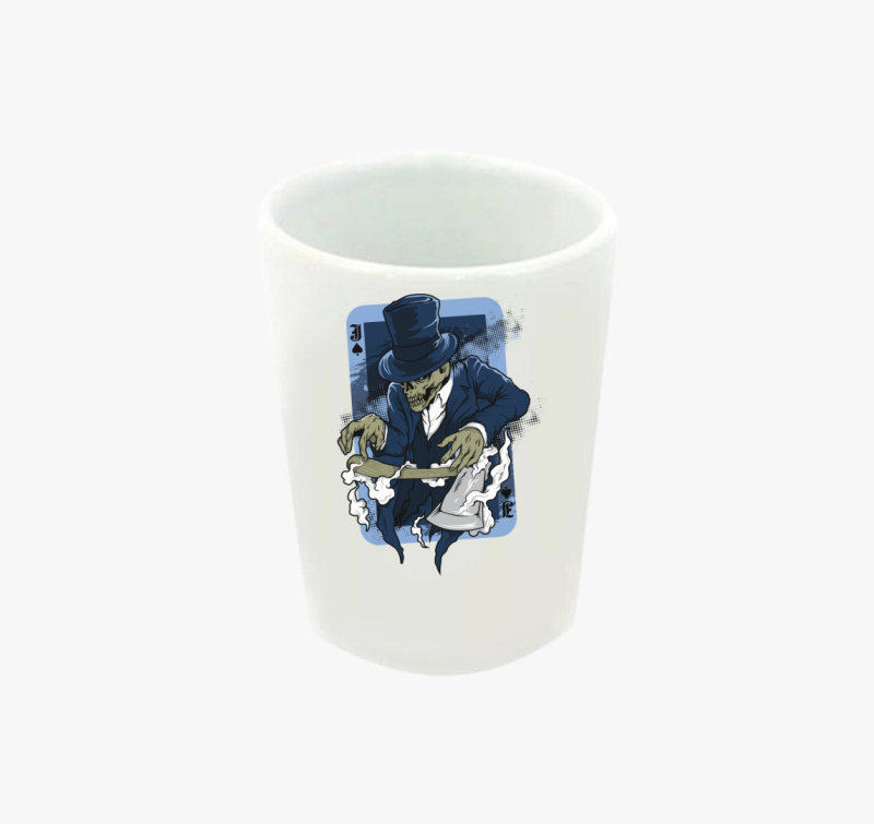 Csontvázas Póker lap feles pohár