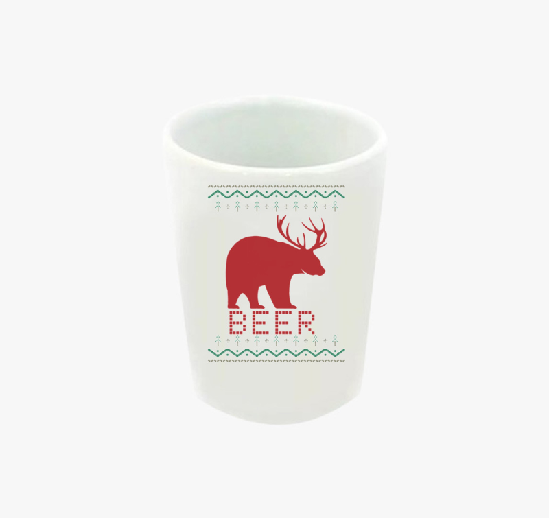 Karácsonyi BEER állatos feles pohár