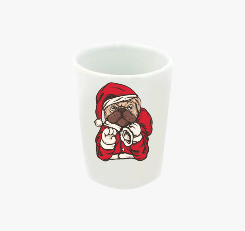 Mopszos mikulás feles pohár