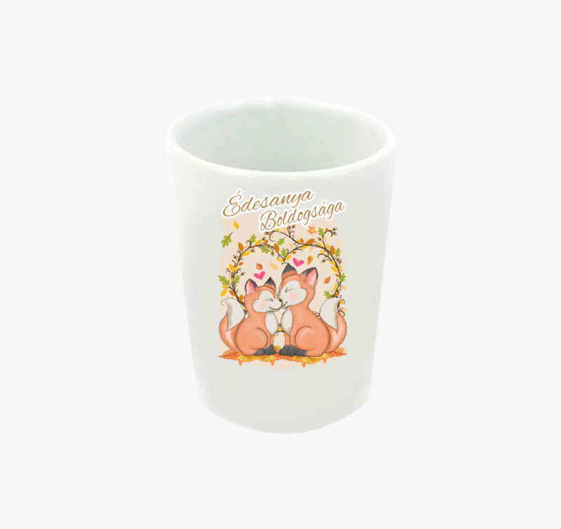 Édesanya boldogsága rókák ősszel gyerek feles pohár