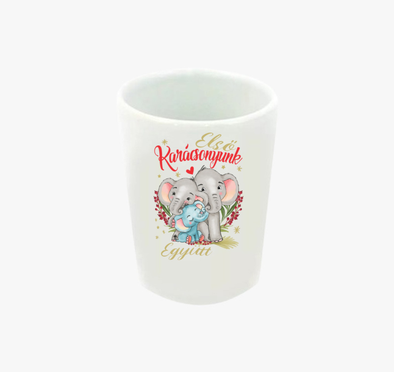 Első Karácsonyunk együtt elefánt feles pohár