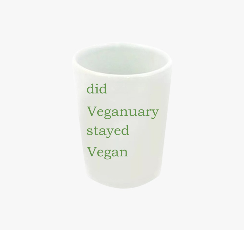 Did Veganuary (zöld betűs) feles pohár