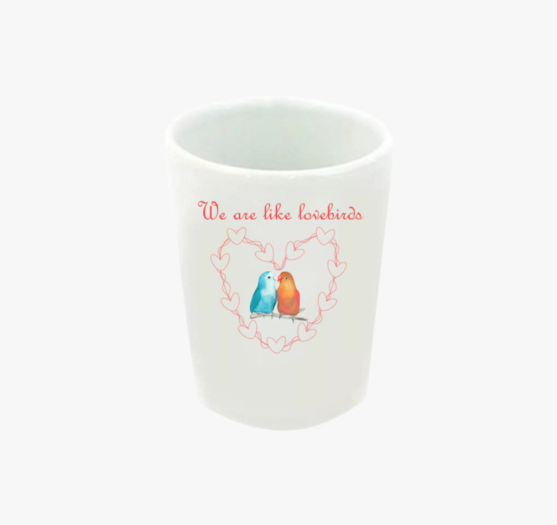 We are like lovebirds (piros) feles pohár