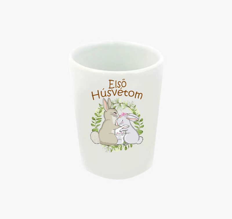 Húsvét Nyuszik ölelkezve Első Húsvétom baba feles pohár