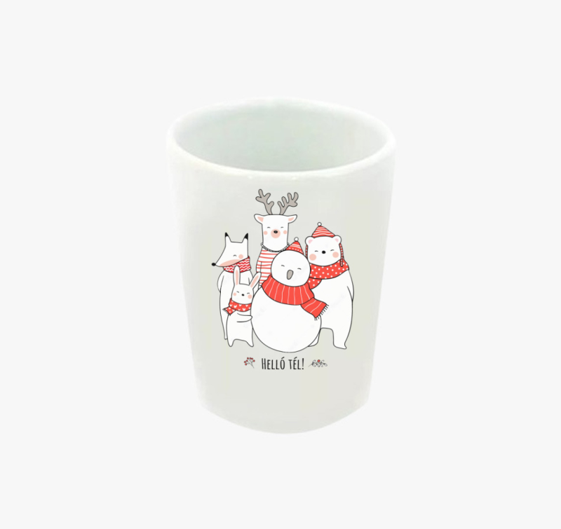 Cuki karácsonyi állatkás feles pohár