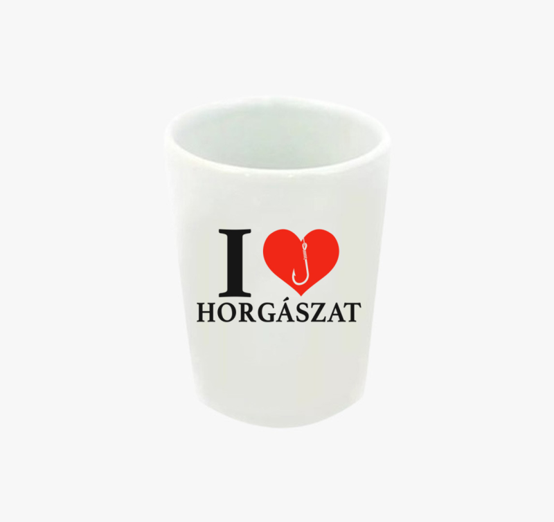 I love horgászat feles pohár