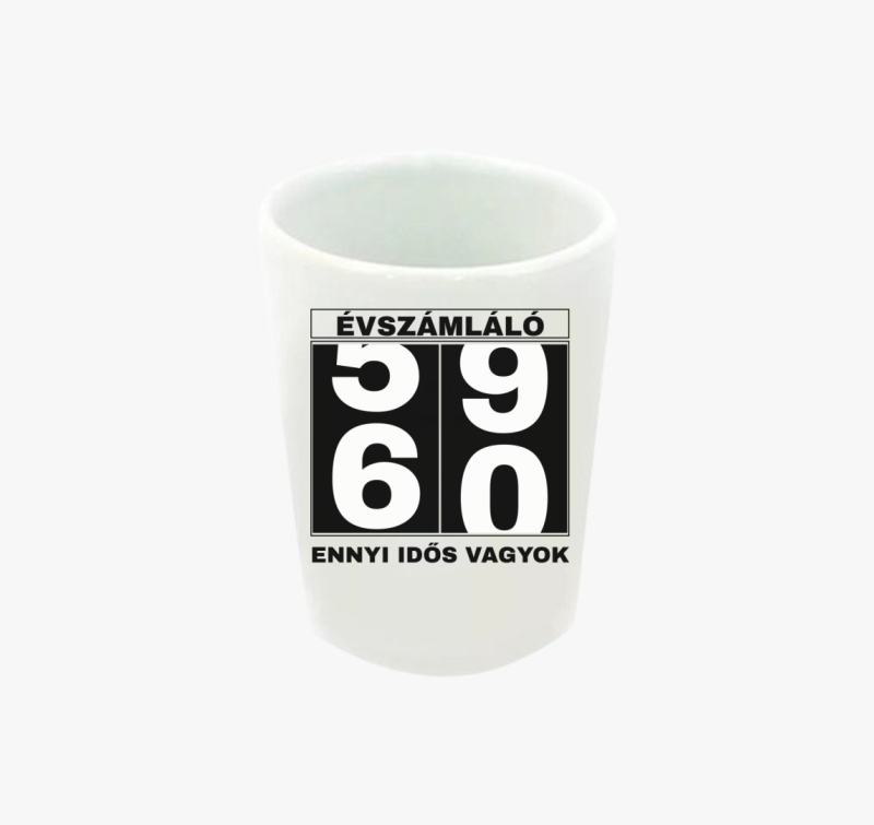 Évszámláló 60 éves szülinapi feles pohár