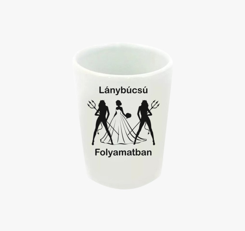 Lánybúcsú folyamatban menyasszony ördög póló