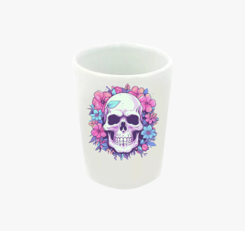 Virágos koponya pink...