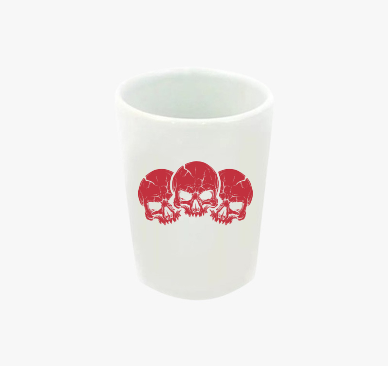 3 red skulls feles pohár