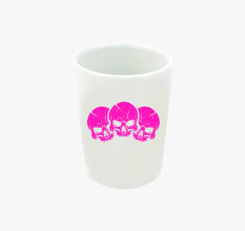 3 pink skulls feles pohár