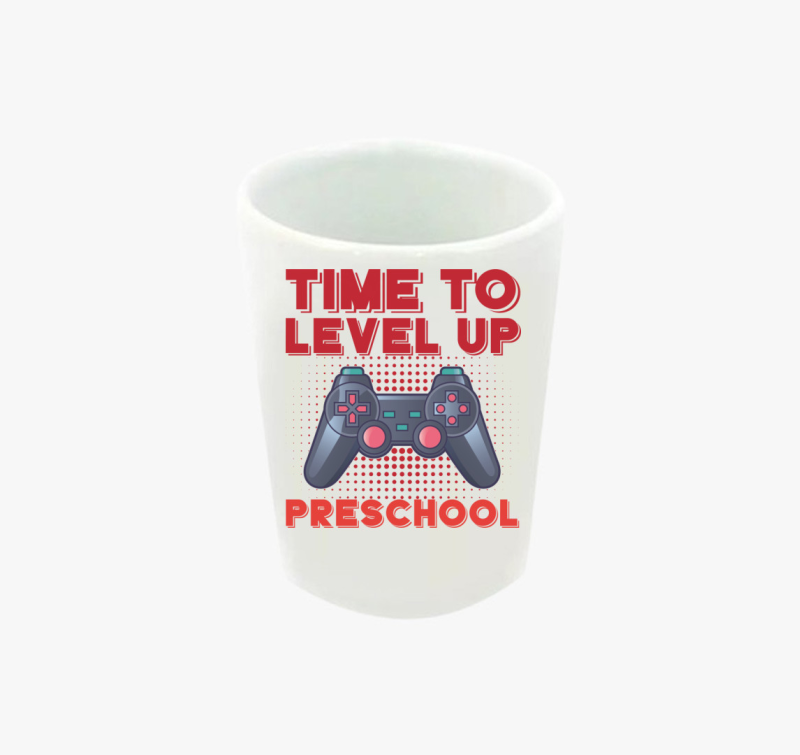 Preschool piros feliratos feles pohár