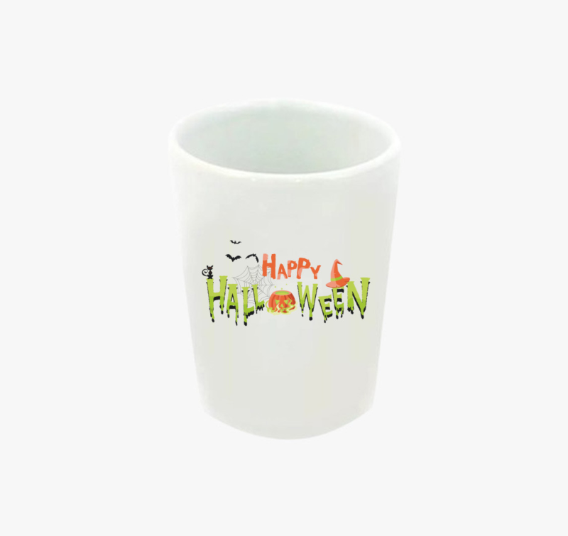 Happy Halloween felirat feles pohár