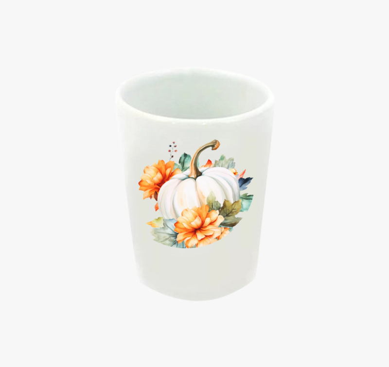 Floral white pumpkin feles pohár