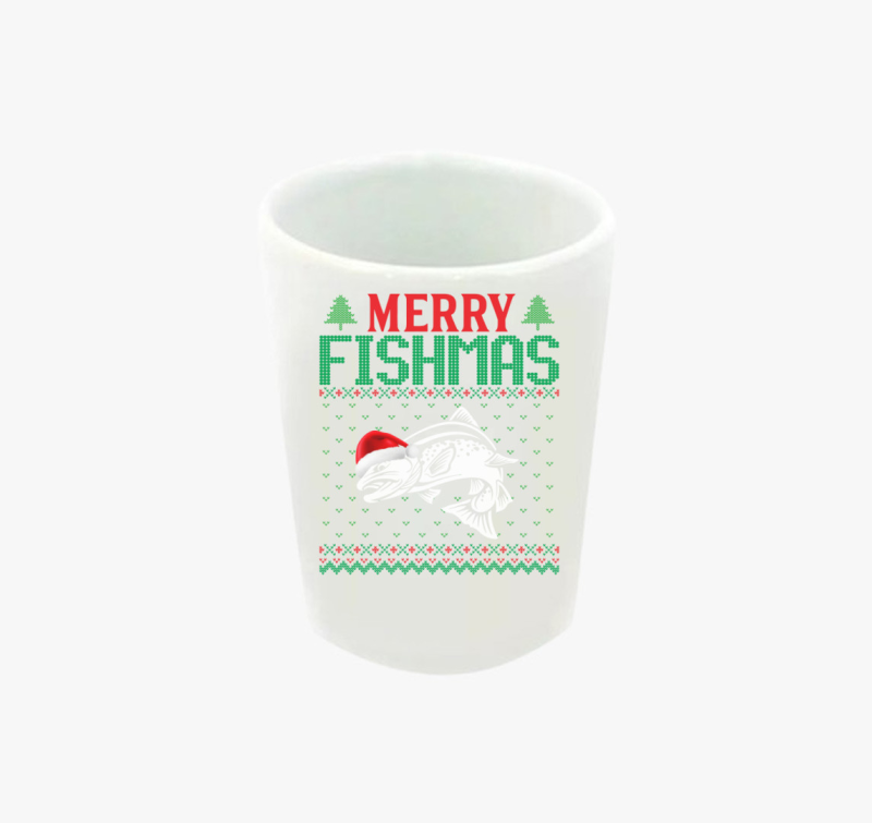 Merry fishmas karácsonyi horgász feles pohár