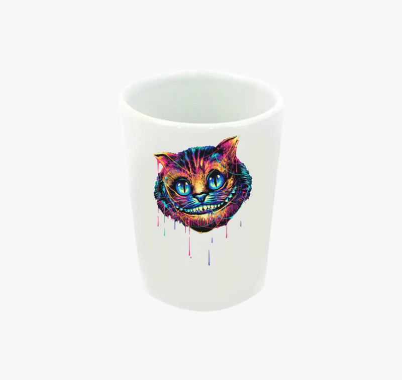 Colorful cat face feles pohár