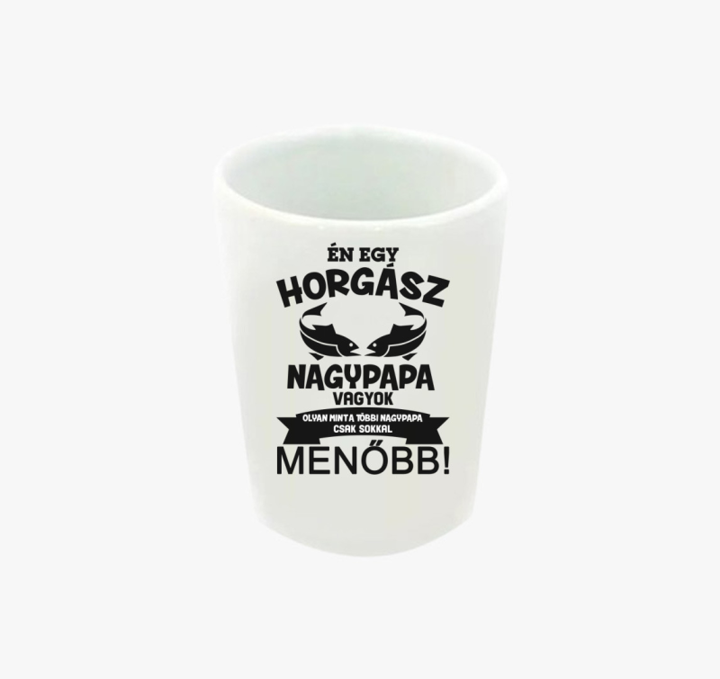 Horgász nagypapa feles pohár