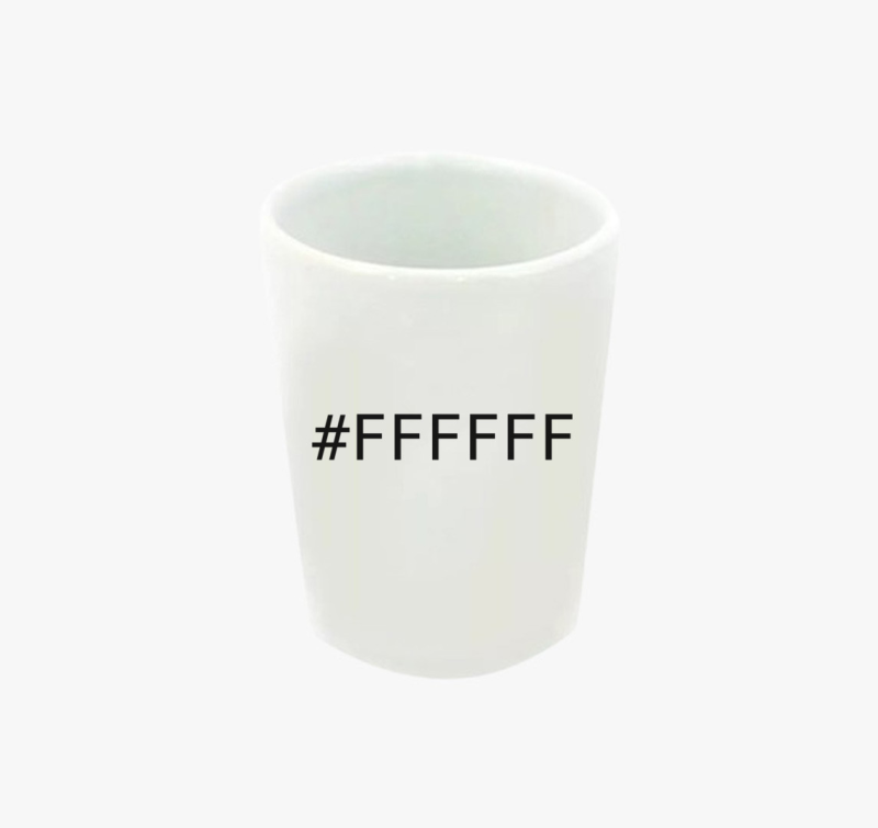 Fehér hex színkódos feles pohár 