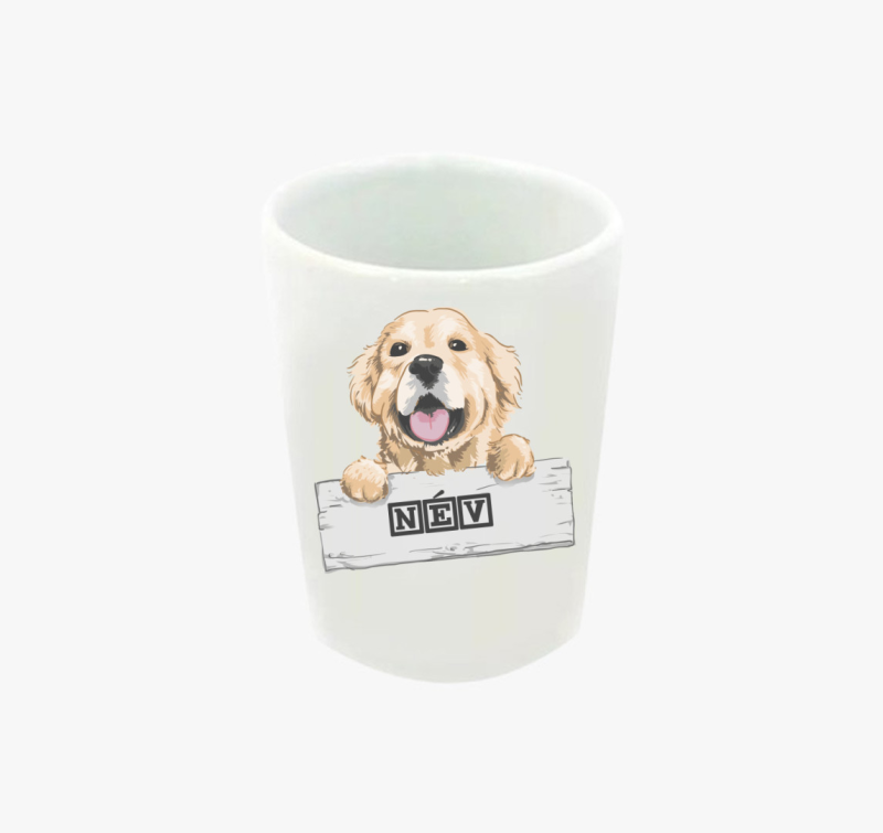 Golden retrieveres feles pohár- Választható névvel