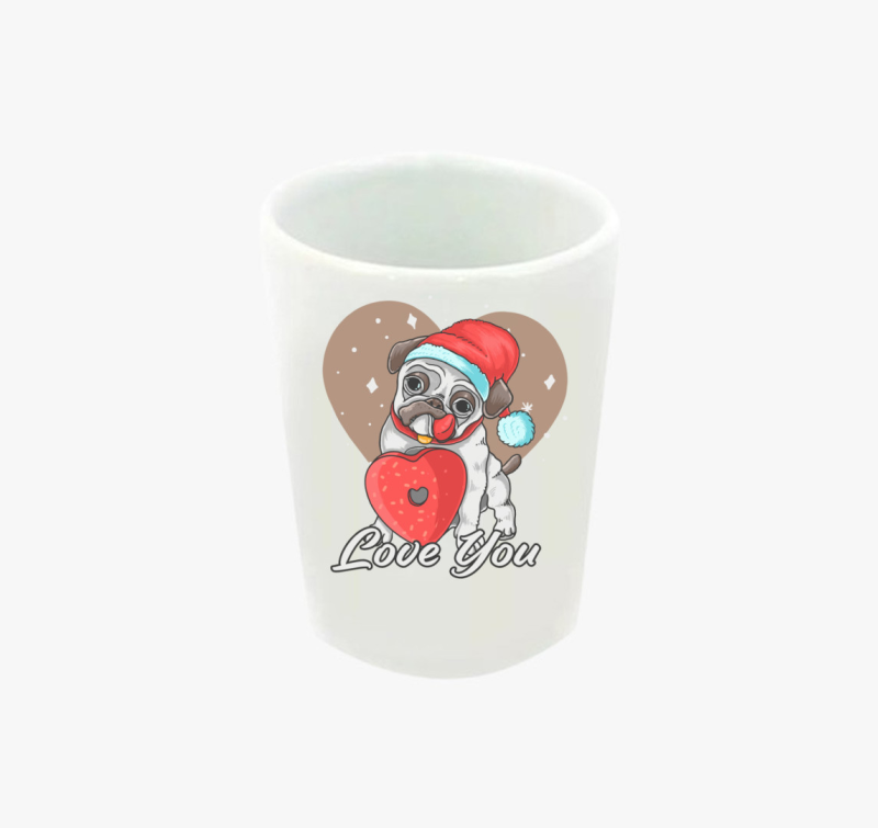 Karácsonyi Mopszos feles pohár