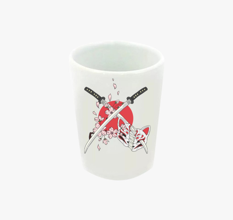Japán kitsune maszkos feles pohár