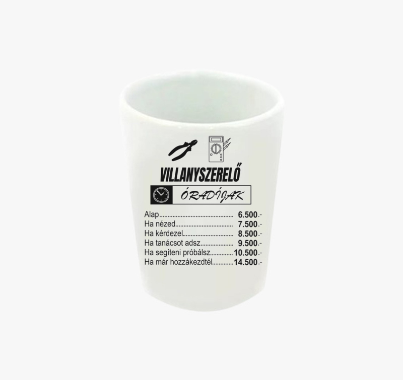 Villanyszerelő óradíjak feles pohár