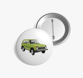 Zöld Lada Niva kitűz