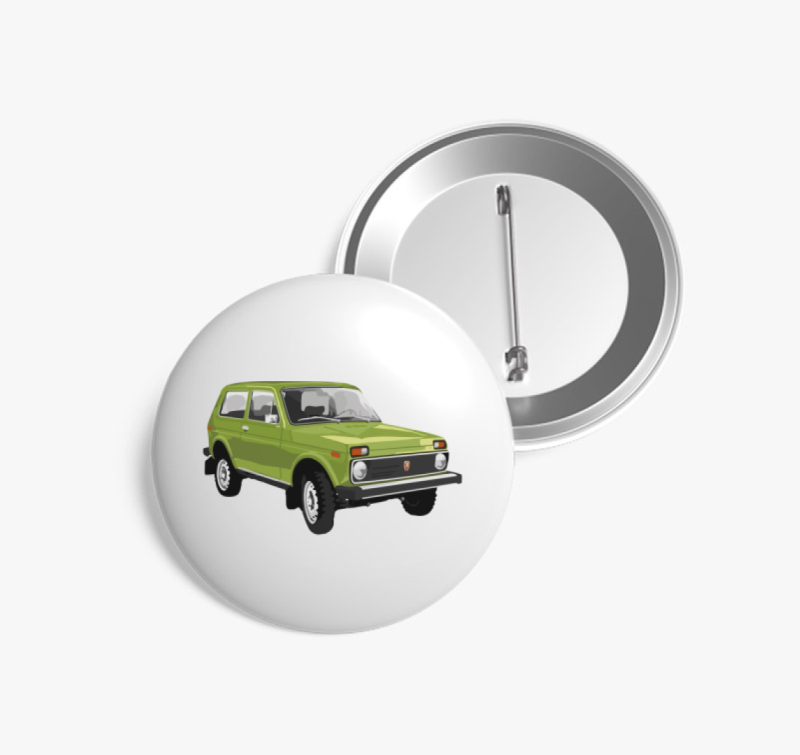 Zöld Lada Niva kitűző