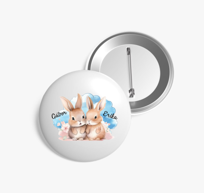 Összebújós szerelmes Nyuszik kitűző