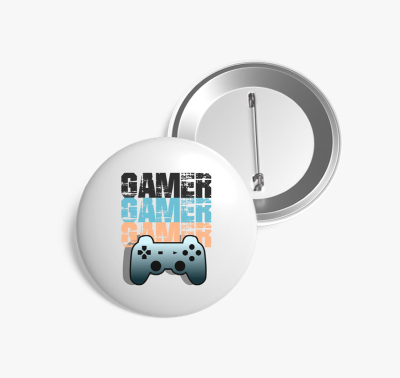 Gamer mintás kitűző