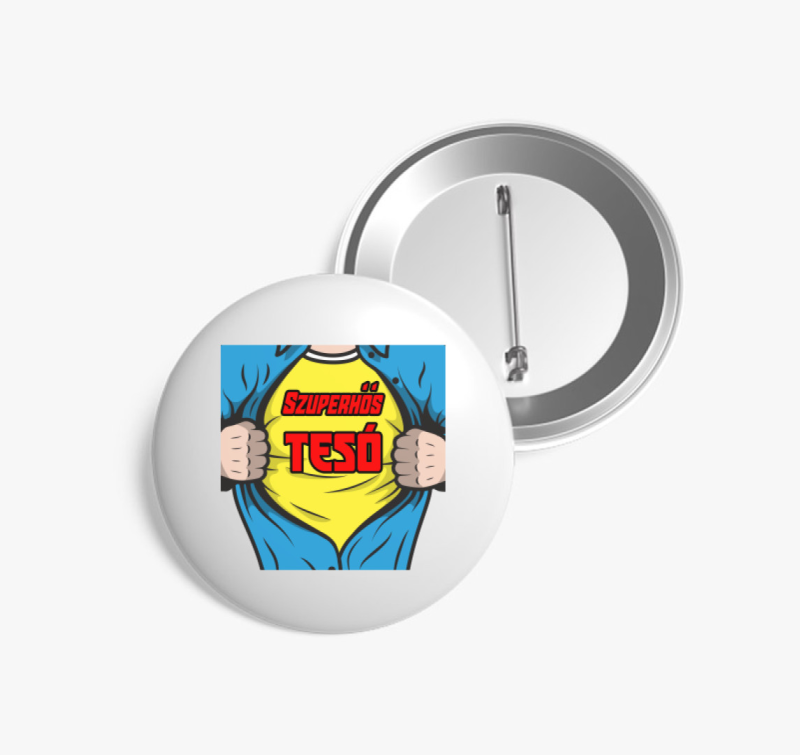 Szuperhős Tesó kitűző