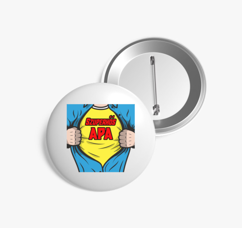 Szuperhős Apa kitűző