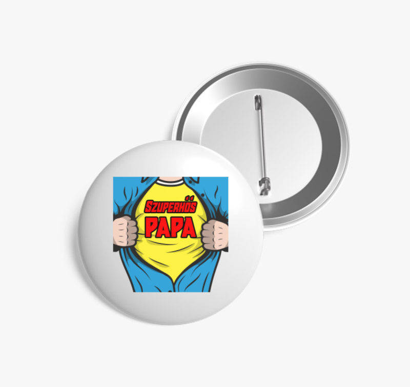 Szuperhős Papa kitűző