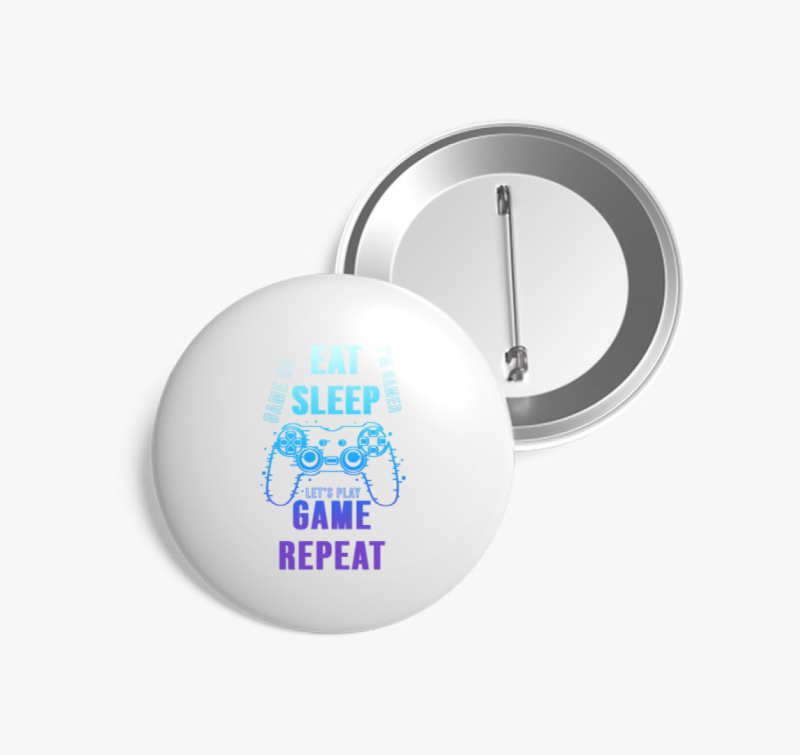 Eat sleep play game repeat kitűző