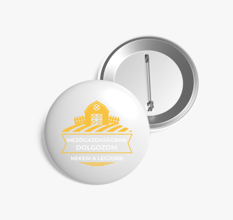 Mezőgazdaságban dolgozom kitűző
